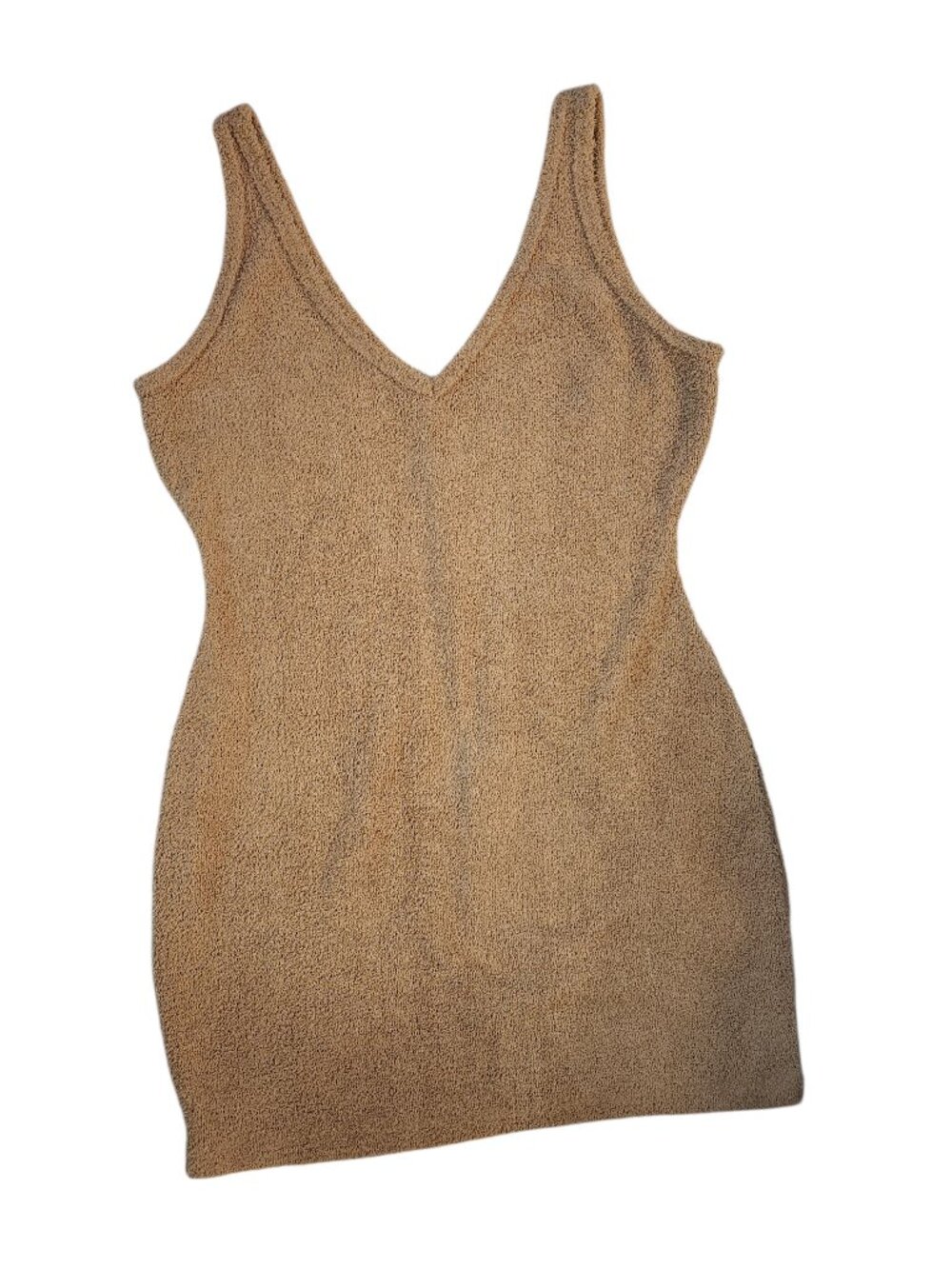 NWT Wild Fable Mini Bodycon Dress Terry Cloth Taupe Tan Size M Sleeveless